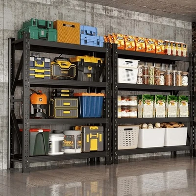 3000LBS Heavy Duty Storage Shelves,63"HMetal Garage Shelving, 4-Tier AdjustableG - Изображение 1 из 4