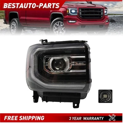 For GMC Sierra 1500 2016-2018 Full LED Projector Headlight Headlamp Passenger RH - Image 1 of 4