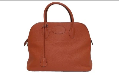 Hermes Bolide 35 Taurillon Clemence оранжевый серебристый металл - Изображение 1 из 4