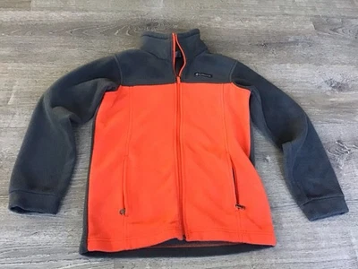 Columbia Naranja y Gris Polar Juvenil Talla M 10/12 Cremallera Completa Chaqueta Niños Foto 1 de 4