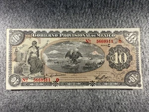 1914 Mexico 10 Peso Gobierno Provisional de Mexico Serie C PS1107a UNC SPC988 - Picture 1 of 2