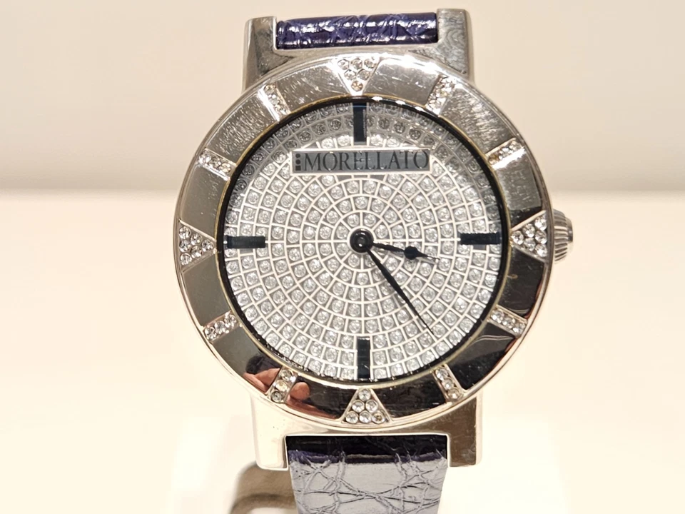 RELOJ RETRO DE LUJO HERMOSO DAMAS ITALIA ACERO INOXIDABLE CUARZO "MORELLATO" CON PIEDRAS Foto 1 de 4