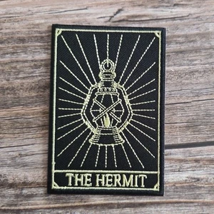 The Hermit Lantern Tarot Witchy Occult Gothic Iron on Patch - Picture 1 of 2