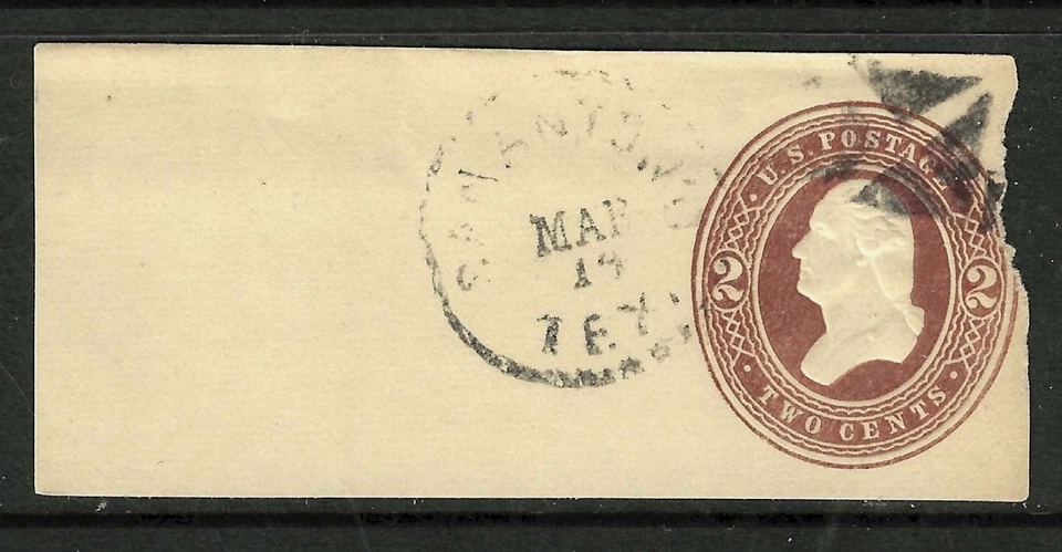 TEXAS Untyped 2 Cent Washington Postal Corner 1870's US 83B53 - Image 1 of 2