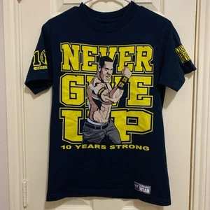 WWE Authentic John Cena Never Give Up 10 Years Strong Shirt Size Small Men's - Picture 1 of 5