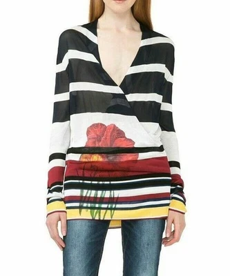 Jersey De Mujer Desigual Multicolor Rayas De Algodón Nj5 Talla M - Imagen 1 de 3