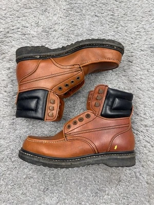 Botas Wesco Jobmaster para hombre 8,5 marrón cuero con cordones al tobillo ropa de trabajo de combate Foto 1 de 4