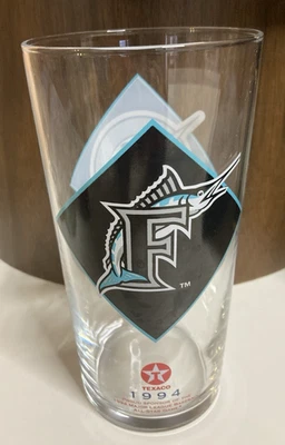 Florida Marlins Drinking Glass. 1994 Texaco Sponsor. MLB Baseball Miami. Marlin - Image 1 of 3
