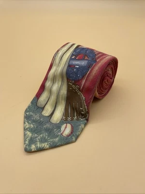 Lands End Corbata Béisbol Algodón Bate Pelota Guantes Botines Gorra Retro Deportes Corbata para el Cuello Foto 1 de 4