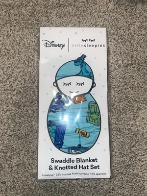 Little Sleepies Monsters Inc. Scream Team Swaddle And Hat Set NEW - Image 1 of 2