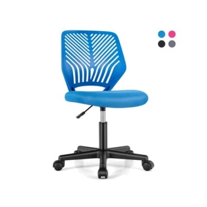 Height-Adjustable Ergonomic Kids Desk Chair Upholstered Seat W/Universal Casters - Picture 1 of 9