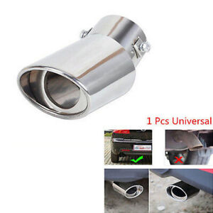 Universal Car Stainless Steel Rear Round Exhaust Muffler Tail Pipe Trim Tip End