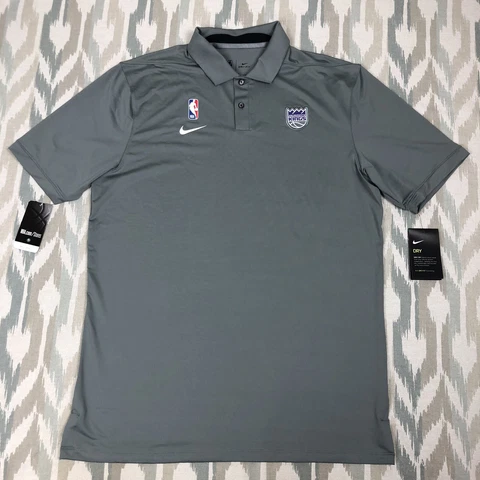 Nike NBA Sacramento Kings Mens Short Sleeve Shirt Polo Gray Sz M-Tall AV1791-002 Cover