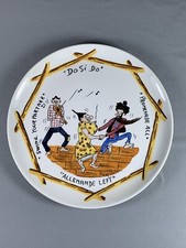Vtg Mancioli Hand Painted Plate Italy Square Dance Hillbillies