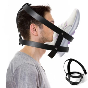 Adjustable belt Adult couple bondage props headwear shoes leather headgear - Picture 1 of 11