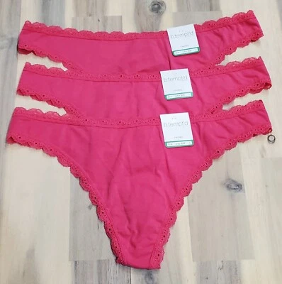 Tanga rosa con ojales inspirada en B. Tempt'd by Wacoal para mujer (3) paquete talla grande Foto 1 de 4