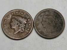 2 Low Grade Large Cents: 1837 & 1851. #29