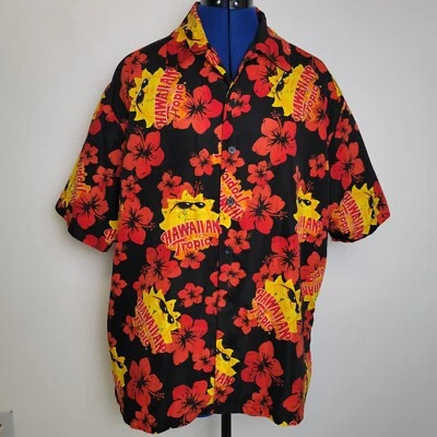 Hawaiian Tropic Branded Mens Short Sleeve Button Down Collar Shirt L - Image 1 of 4