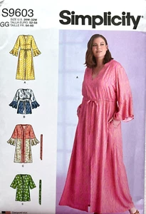 Simplicity Pattern S9603 Women's Caftans or Wraps Sizes: 26W, 28W, 30W, 32W - Picture 1 of 2