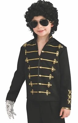 Disfraz de Michael Jackson utilería chaqueta militar negra rubí 884230 mediana edad 5-7 Foto 1 de 4