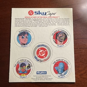 1993 Skybox DC Comics Skycaps Return of Superman Promo Unpunched POG Set RARE - Picture 1 of 3