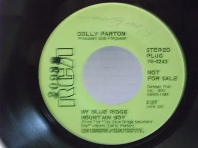Dolly Parton,RCA 74-0243,"My Blue Ridge Mountain Boy"US,7" 45,PROMO,1968,rare,M- - Image 1 of 2