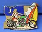 HOOTERS GIRL NORTH MYRTLE BEACH SC GREEN MOTORCYCLE PUZZLE LAPEL PIN