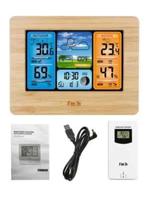 FanJu FJ3373 Funk-Wetterstation - Wood - Innen- Außenthermometer und Hygrometer - Bild 1 von 4