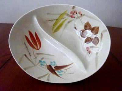 *RANDOM HARVEST (1) OVAL DIVIDED VEGETABLE BOWL REDWING-1955-MS121-R - Image 1 of 4