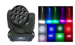 x Proiettore Rgb Faro Led Testa Rotante Mobile Effetti Disco 12 Led Dmx Wash cir - Imagen 1 de 1