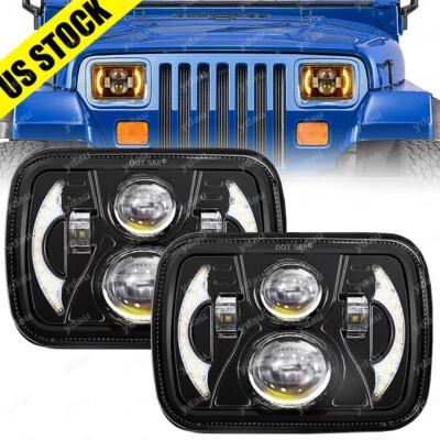 Faros LED 5x7 7x6 H6054 para Jeep Wrangler YJ Cherokee XJ Ford Chevy Toyota Foto 1 de 4