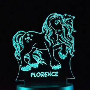 Unicorn Night Light | Personalised Animal LED Light | Cartoon Unicorn | Unicorn - Picture 1 of 11