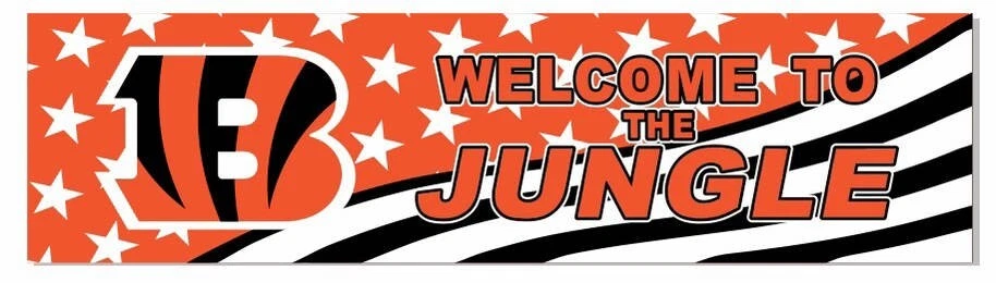 Cincinnati Bengals Welcome to the Jungle 2 pies X 8 pies bandera hombre cueva o día de juego. Foto 1 de 1