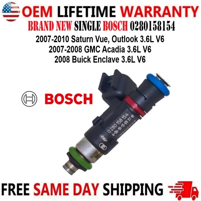 Nuevo inyector de combustible único Bosch para Buick GMC Saturn 2007-2010 3,6 L V6 Foto 1 de 4