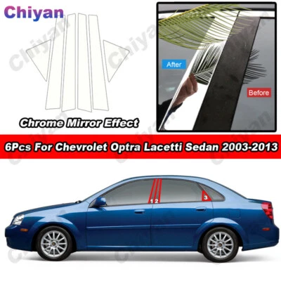 6 piezas postes de pilar de cubierta de puerta cromados para Chevrolet Optra Lacetti Sedán 03-13 Foto 1 de 4