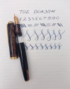 TOZ Doajen Pistom Fountain Pen 14k EF Flex Nib & TOZ 250 Mechanical Pencil VTG - Picture 1 of 17
