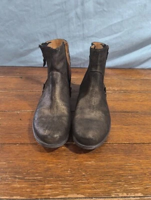 EARTHIES ANKLE BOOTIE WOMEN SINTAR ROCK SZ 8(B) LEATHER SUEDE ZIPPER BROWN  - Image 1 of 4