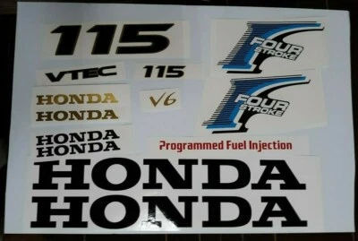 Kit de calcomanías fueraborda Honda 115 hp reproducción de cuatro tiempos juego de 13 calcomanías Foto 1 de 3