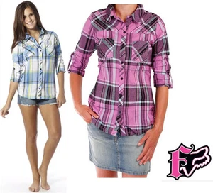 FOX RACING Womens Rivalry Shirt Kariert Lilac Casual Girls Checked MX - Bild 1 von 8