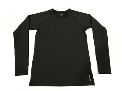 Youth Reebok 运动运动性能基础层衬衫 L/S XL 黑色 — 第 1/4 张图片
