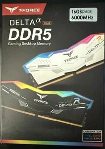 Team T-Force Delta Black RGB 16GB (2 x 8GB) PC Memory RAM DDR5 6000 (PC5 48000) - Picture 1 of 2