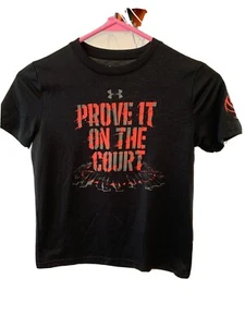 Under Armour Boy's Loose Fit Heat Gear Short Sleeve Shirt Size Youth S YSM Black - Picture 1 of 5