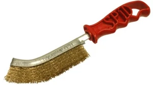 Genuine Spid Steel (Brass Plated) Wire Brush with Plastic Handle - Picture 1 of 1