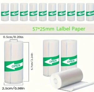 Thermal Paper Sticker Roll Self-adhesive For Mini Printer 57x25mm Self-Adhesive - Picture 1 of 7