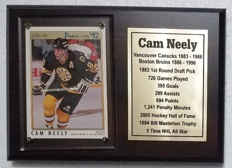 Boston Bruins Cam Neely Hockey Card Plaque Cover