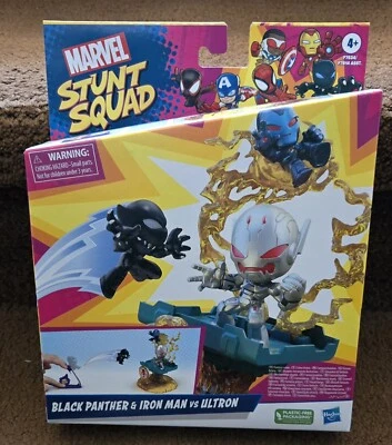 Marvel Comics Action Stunt Squad, Black Panther y Iron Man vs Ultron juguete Hasbro Foto 1 de 2