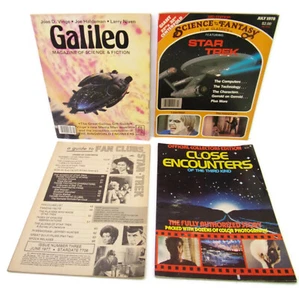 4 VTG 1970's + 1980 Sci-Fi / Fantasy Magazines Star Trek Close Encounters - Foto 1 di 11