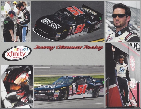 2015 JEREMY CLEMENTS "BEAU + LUCI" #51 NASCAR XFINITY SERIES POSTCARD Cover