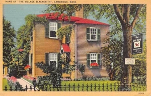 Cartolina MA: Casa del villaggio fabbro, Cambridge, Massachusetts Linen 1947 - Foto 1 di 2