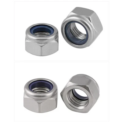 Edelstahl Sicherungsmuttern M2 bis M20 Nyloc Sechskantmuttern Stopmutter DIN 985 - Bild 1 von 4